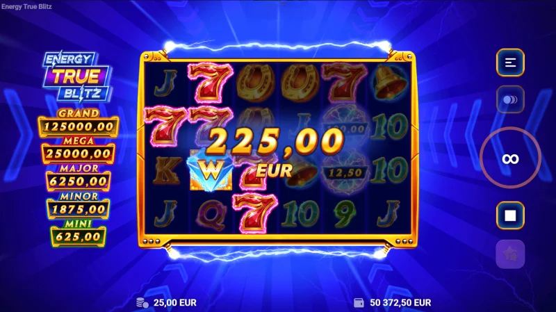 Energy True Blitz — laimests par savāktajiem Cash simboliem